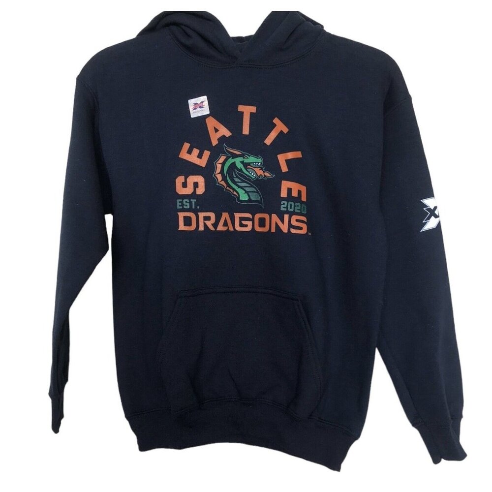 XFL Hoodie Boys Size Medium Seattle Dragons Football Sweatshirt